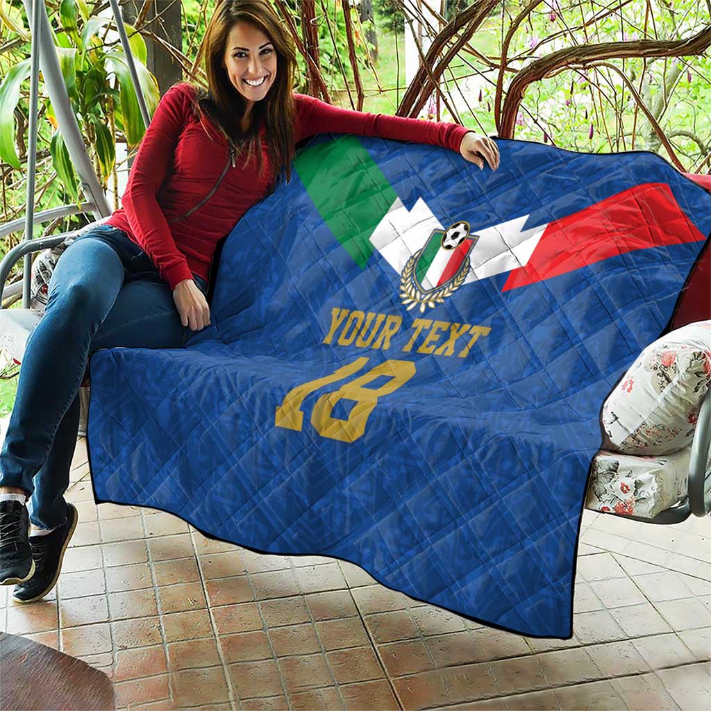 Custom Italy Football Quilt Come On Gli Azzurri