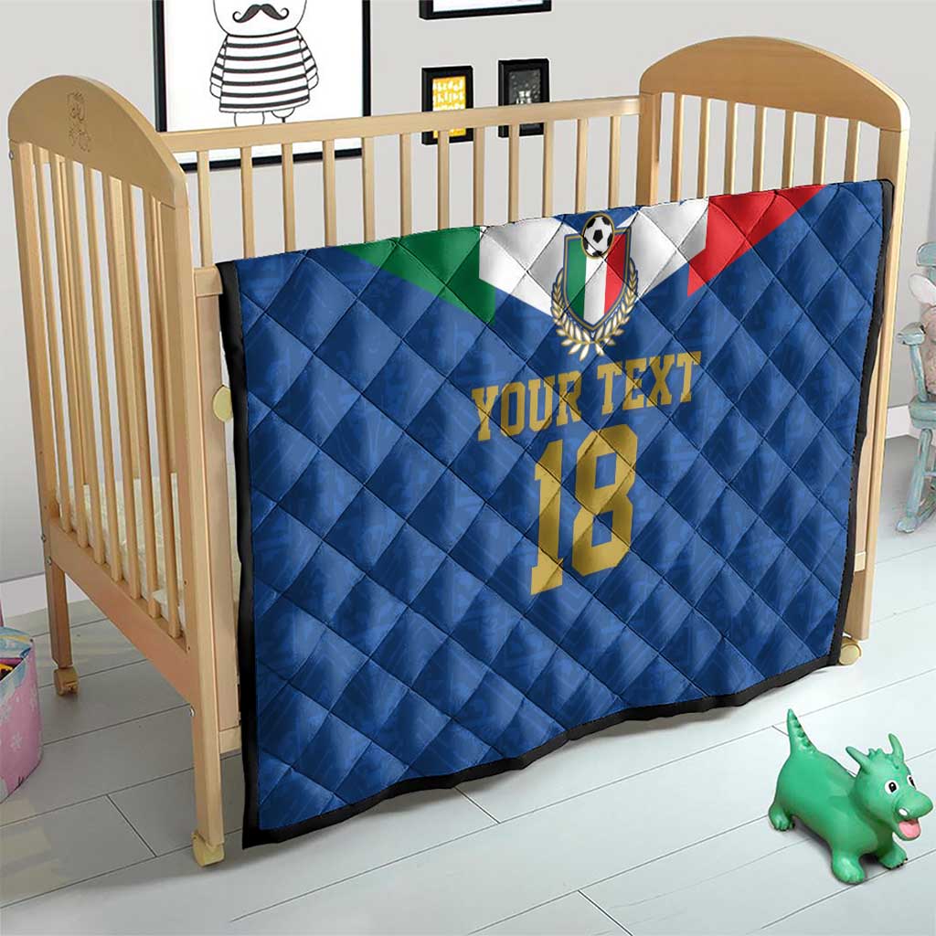 Custom Italy Football Quilt Come On Gli Azzurri