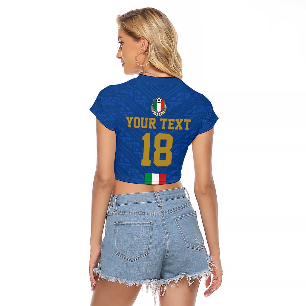 Custom Italy Football Raglan Cropped T Shirt Come On Gli Azzurri