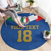 Custom Italy Football Round Carpet Come On Gli Azzurri