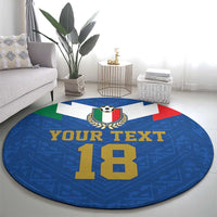Custom Italy Football Round Carpet Come On Gli Azzurri