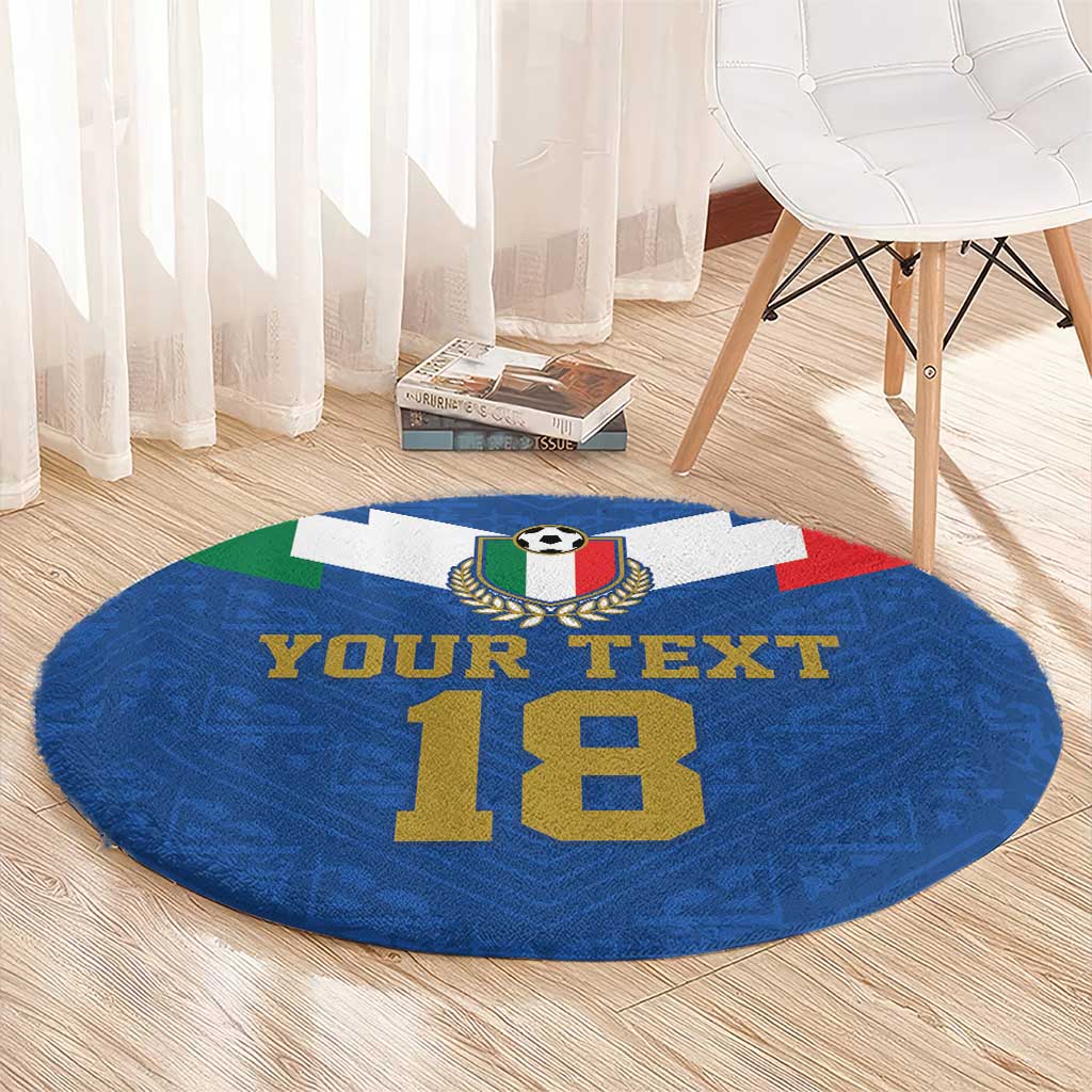 Custom Italy Football Round Carpet Come On Gli Azzurri
