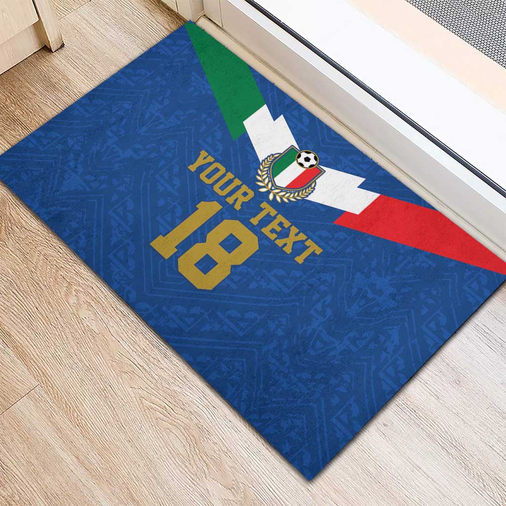 Custom Italy Football Rubber Doormat Come On Gli Azzurri