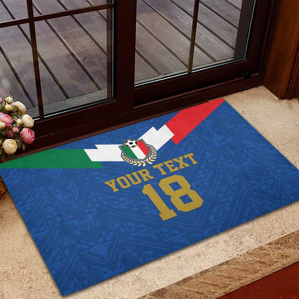 Custom Italy Football Rubber Doormat Come On Gli Azzurri