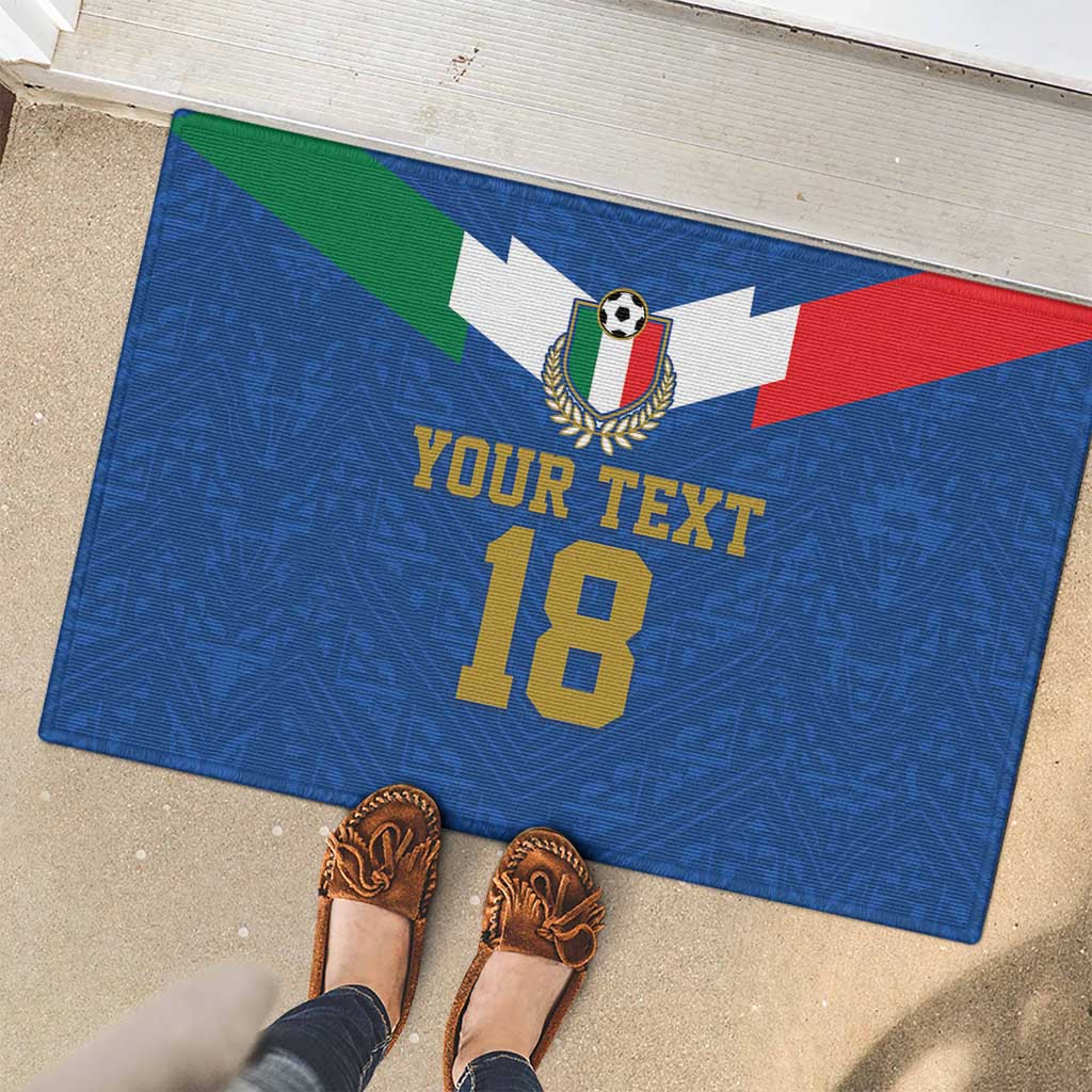 Custom Italy Football Rubber Doormat Come On Gli Azzurri