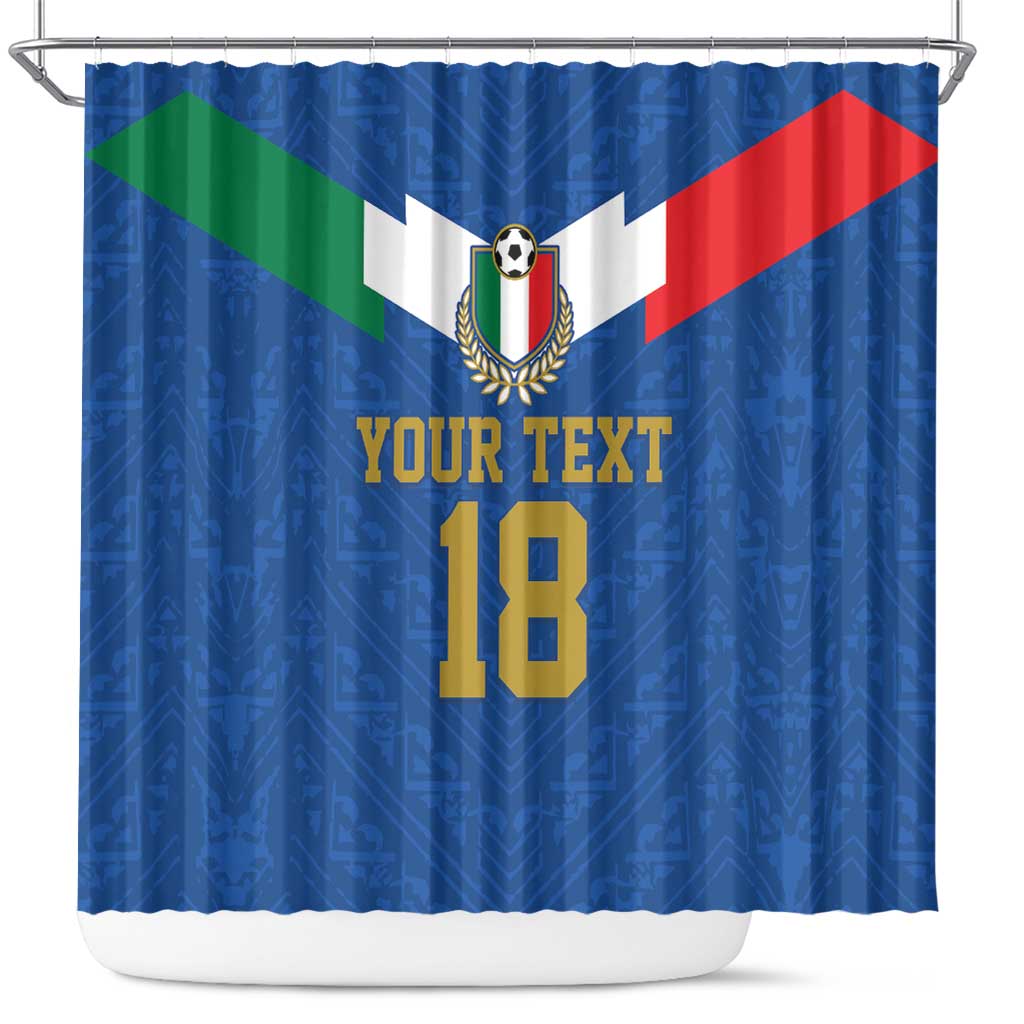 Custom Italy Football Shower Curtain Come On Gli Azzurri