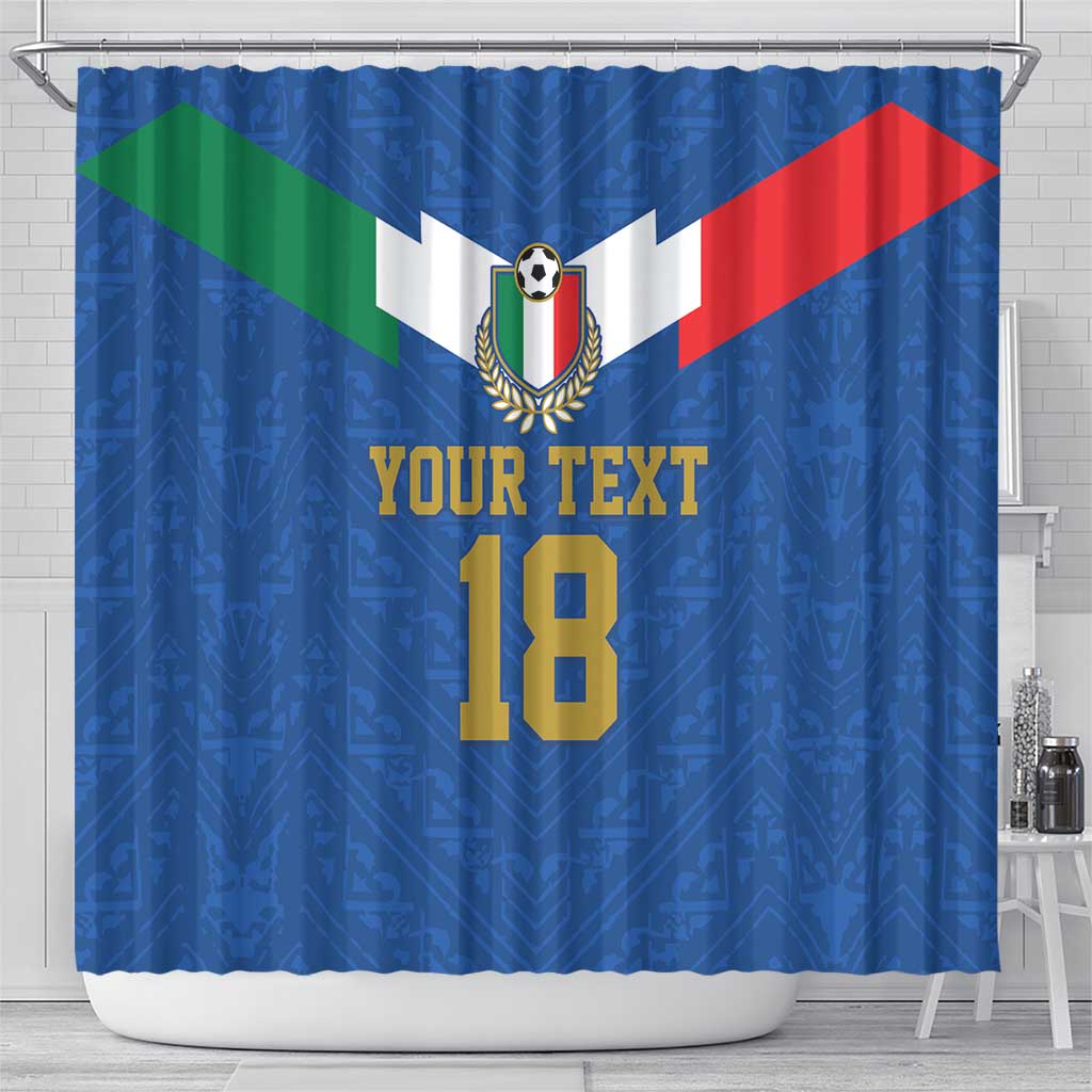 Custom Italy Football Shower Curtain Come On Gli Azzurri