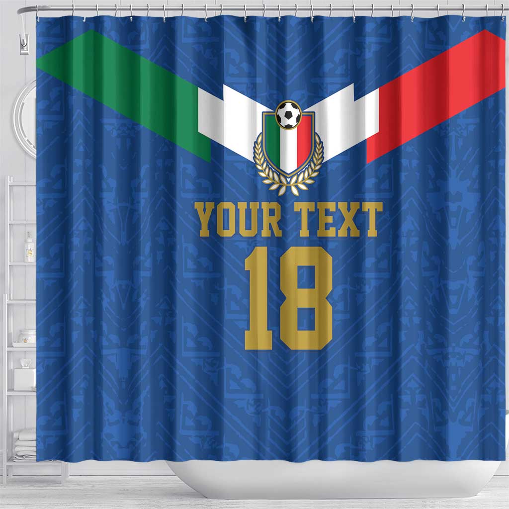 Custom Italy Football Shower Curtain Come On Gli Azzurri