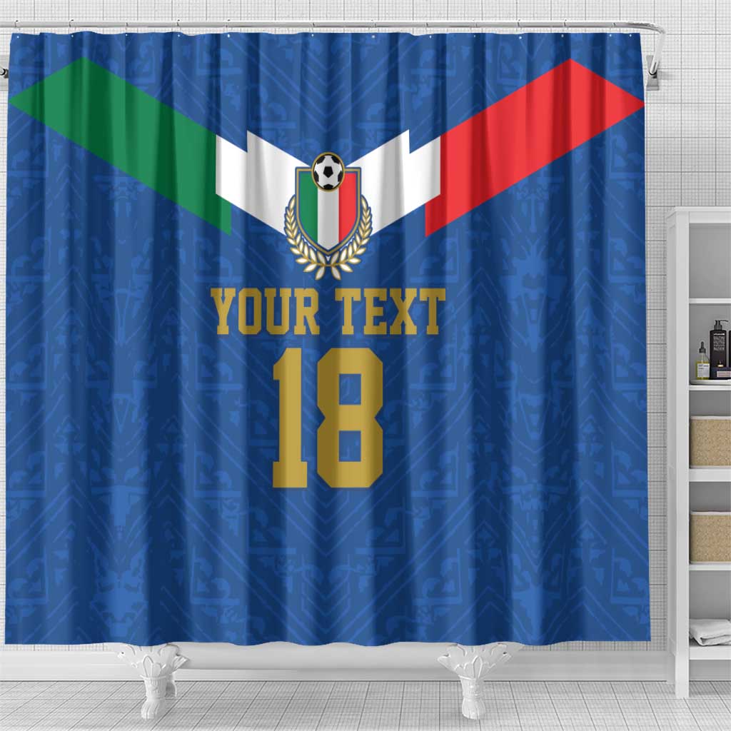 Custom Italy Football Shower Curtain Come On Gli Azzurri