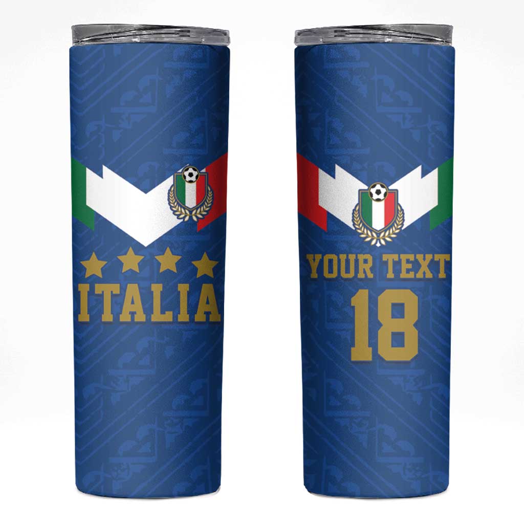 Custom Italy Football Skinny Tumbler Come On Gli Azzurri