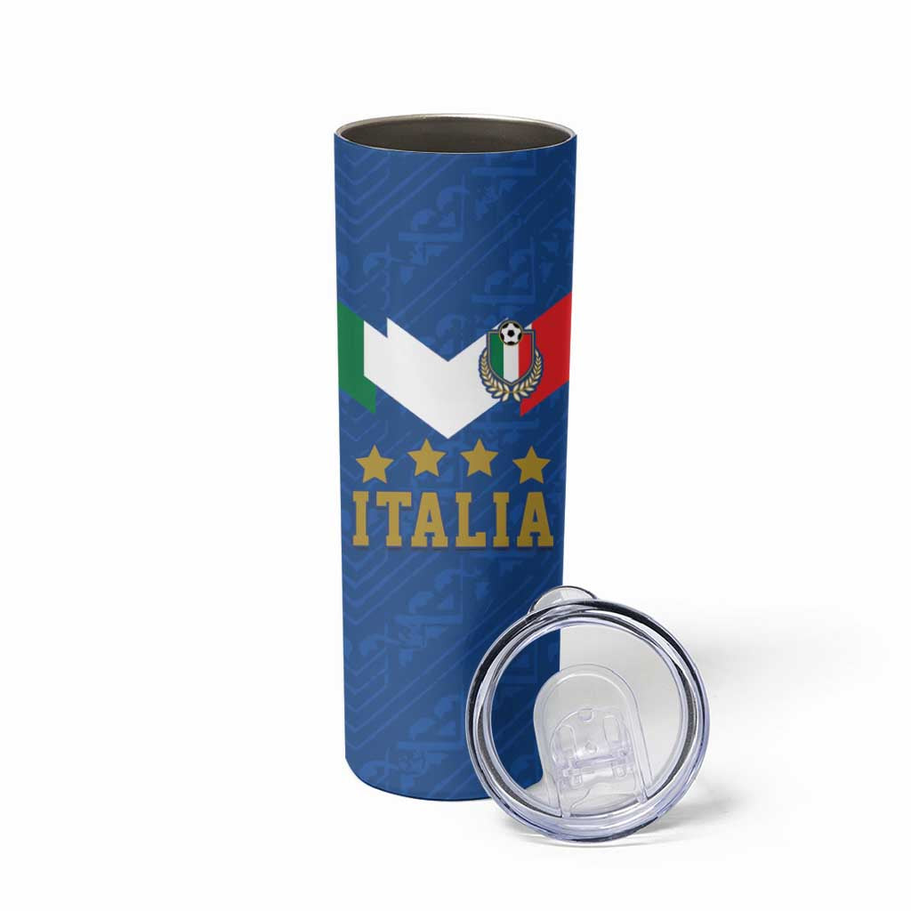 Custom Italy Football Skinny Tumbler Come On Gli Azzurri