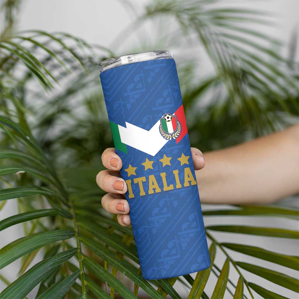 Custom Italy Football Skinny Tumbler Come On Gli Azzurri