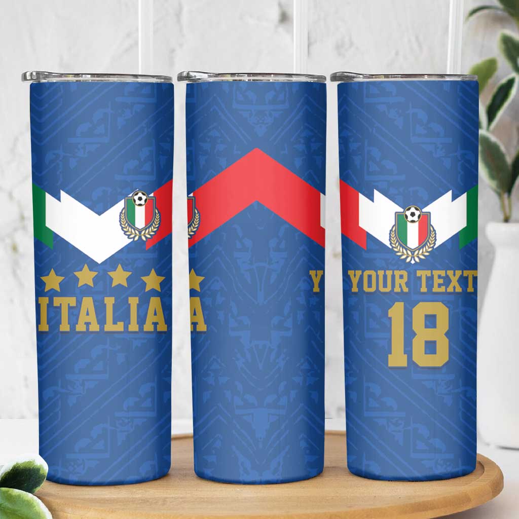 Custom Italy Football Skinny Tumbler Come On Gli Azzurri