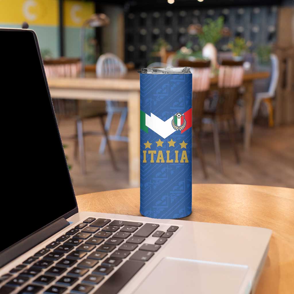 Custom Italy Football Skinny Tumbler Come On Gli Azzurri