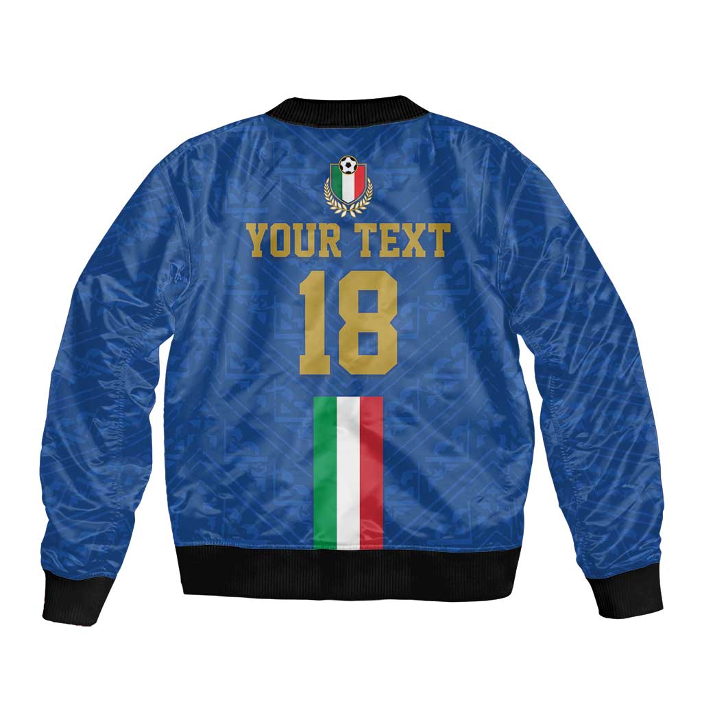 Custom Italy Football Sleeve Zip Bomber Jacket Come On Gli Azzurri