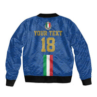 Custom Italy Football Sleeve Zip Bomber Jacket Come On Gli Azzurri