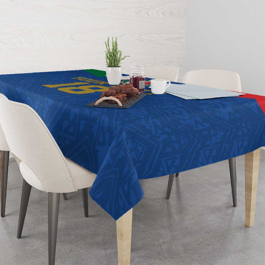 Custom Italy Football Tablecloth Come On Gli Azzurri
