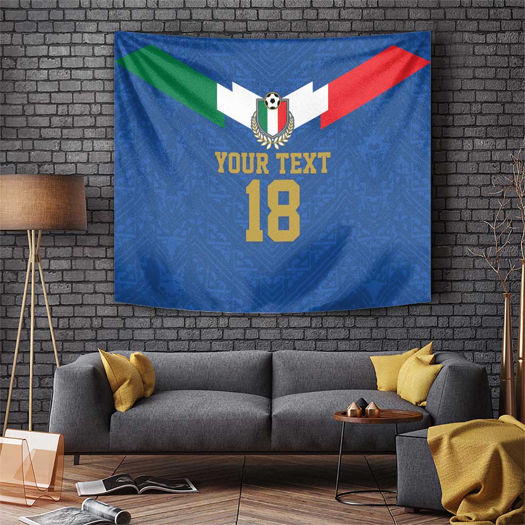 Custom Italy Football Tapestry Come On Gli Azzurri
