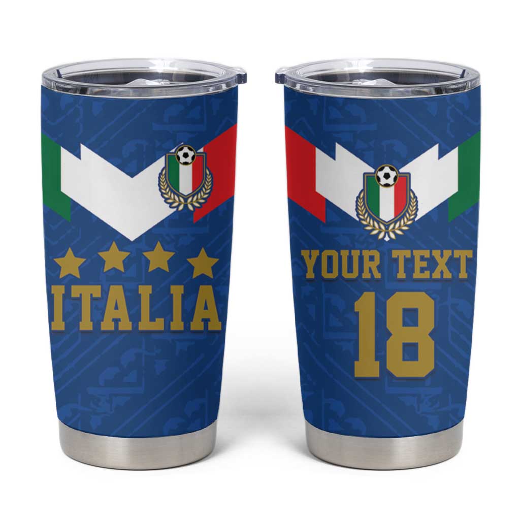 Custom Italy Football Tumbler Cup Come On Gli Azzurri