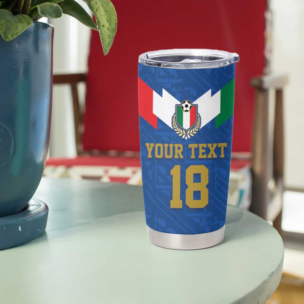 Custom Italy Football Tumbler Cup Come On Gli Azzurri
