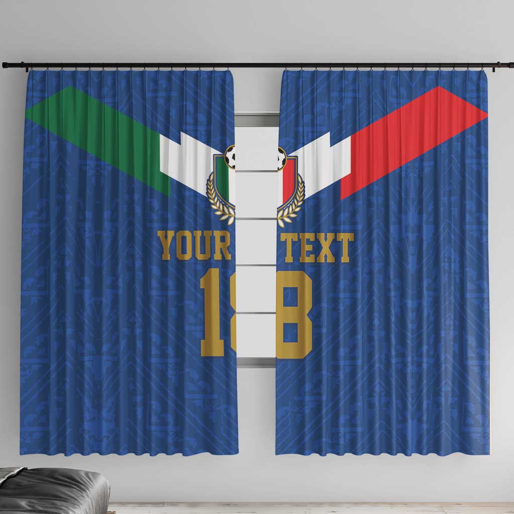 Custom Italy Football Window Curtain Come On Gli Azzurri