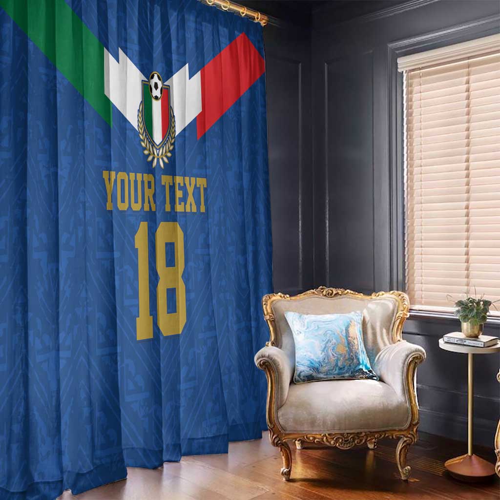 Custom Italy Football Window Curtain Come On Gli Azzurri