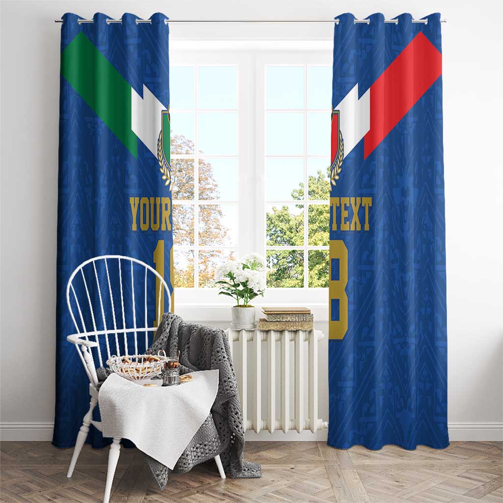 Custom Italy Football Window Curtain Come On Gli Azzurri
