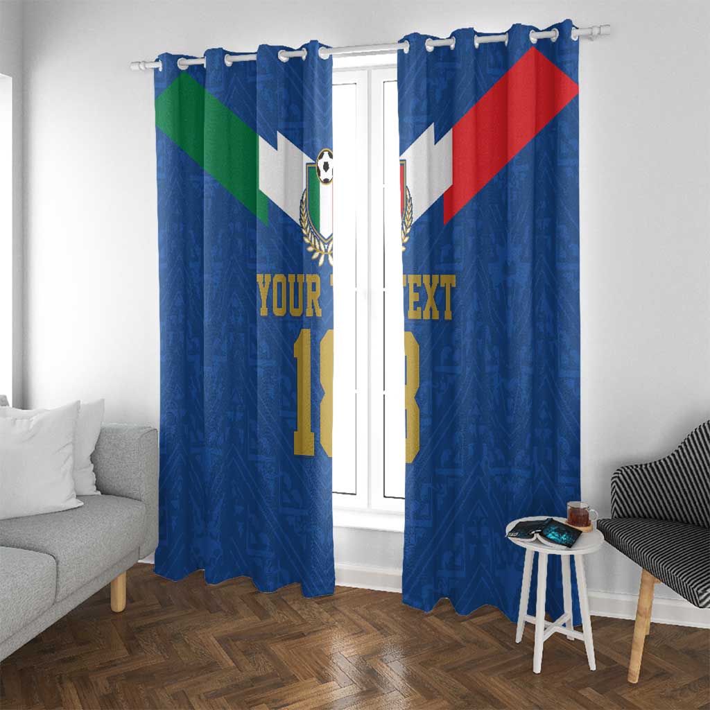 Custom Italy Football Window Curtain Come On Gli Azzurri