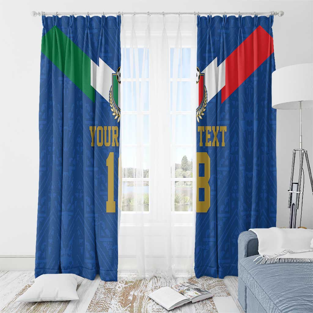 Custom Italy Football Window Curtain Come On Gli Azzurri
