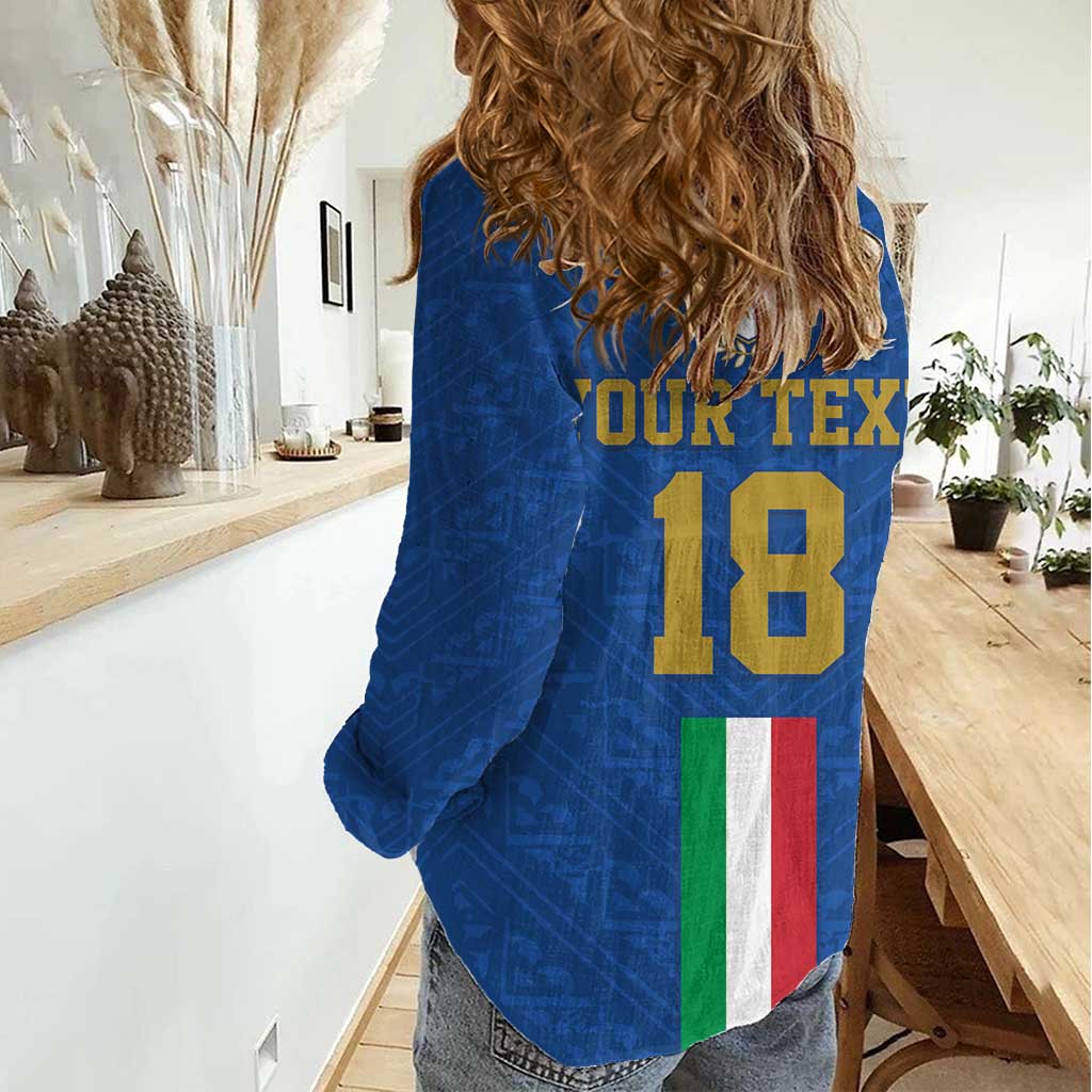 Custom Italy Football Women Casual Shirt Come On Gli Azzurri