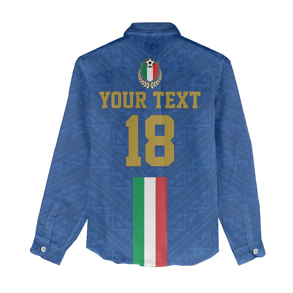 Custom Italy Football Women Casual Shirt Come On Gli Azzurri