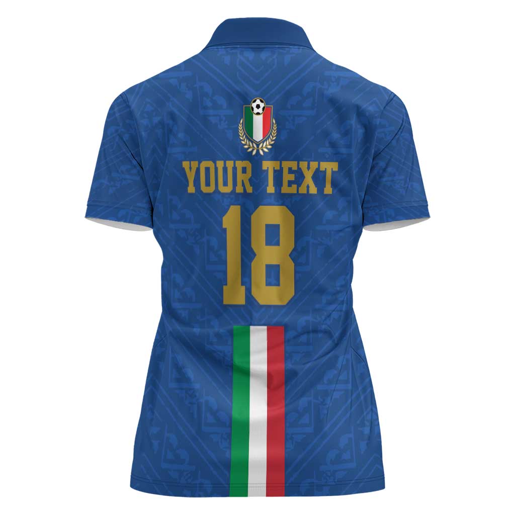 Custom Italy Football Women Polo Shirt Come On Gli Azzurri