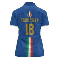Custom Italy Football Women Polo Shirt Come On Gli Azzurri