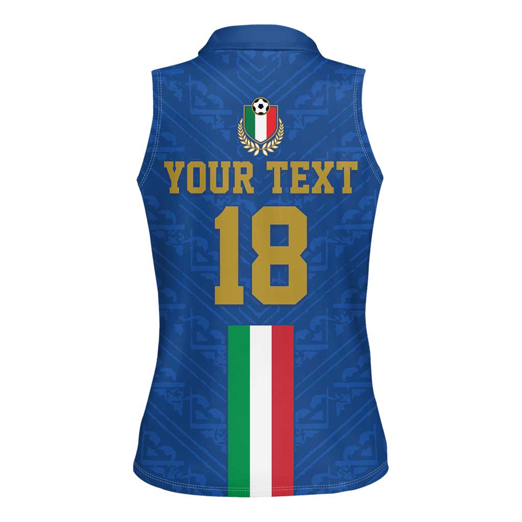 Custom Italy Football Women Sleeveless Polo Shirt Come On Gli Azzurri