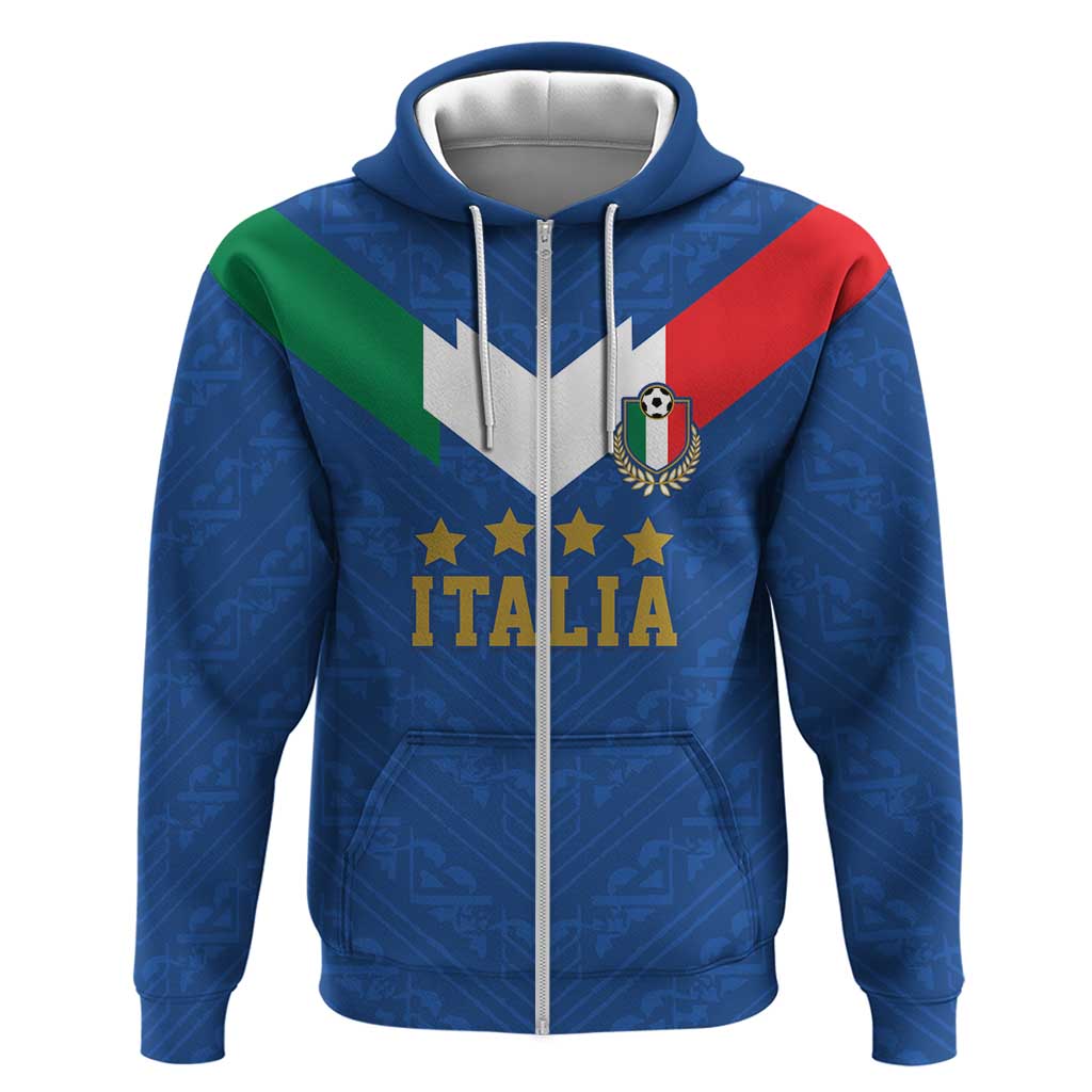 Custom Italy Football Zip Hoodie Come On Gli Azzurri