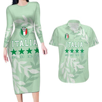 Custom Italy Football Couples Matching Long Sleeve Bodycon Dress and Hawaiian Shirt Nazionale di calcio dell'Italia