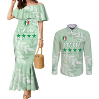 Custom Italy Football Couples Matching Mermaid Dress and Long Sleeve Button Shirt Nazionale di calcio dell'Italia