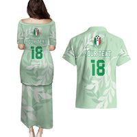 Custom Italy Football Couples Matching Puletasi and Hawaiian Shirt Nazionale di calcio dell'Italia