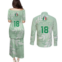 Custom Italy Football Couples Matching Puletasi and Long Sleeve Button Shirt Nazionale di calcio dell'Italia