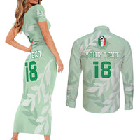 Custom Italy Football Couples Matching Short Sleeve Bodycon Dress and Long Sleeve Button Shirt Nazionale di calcio dell'Italia