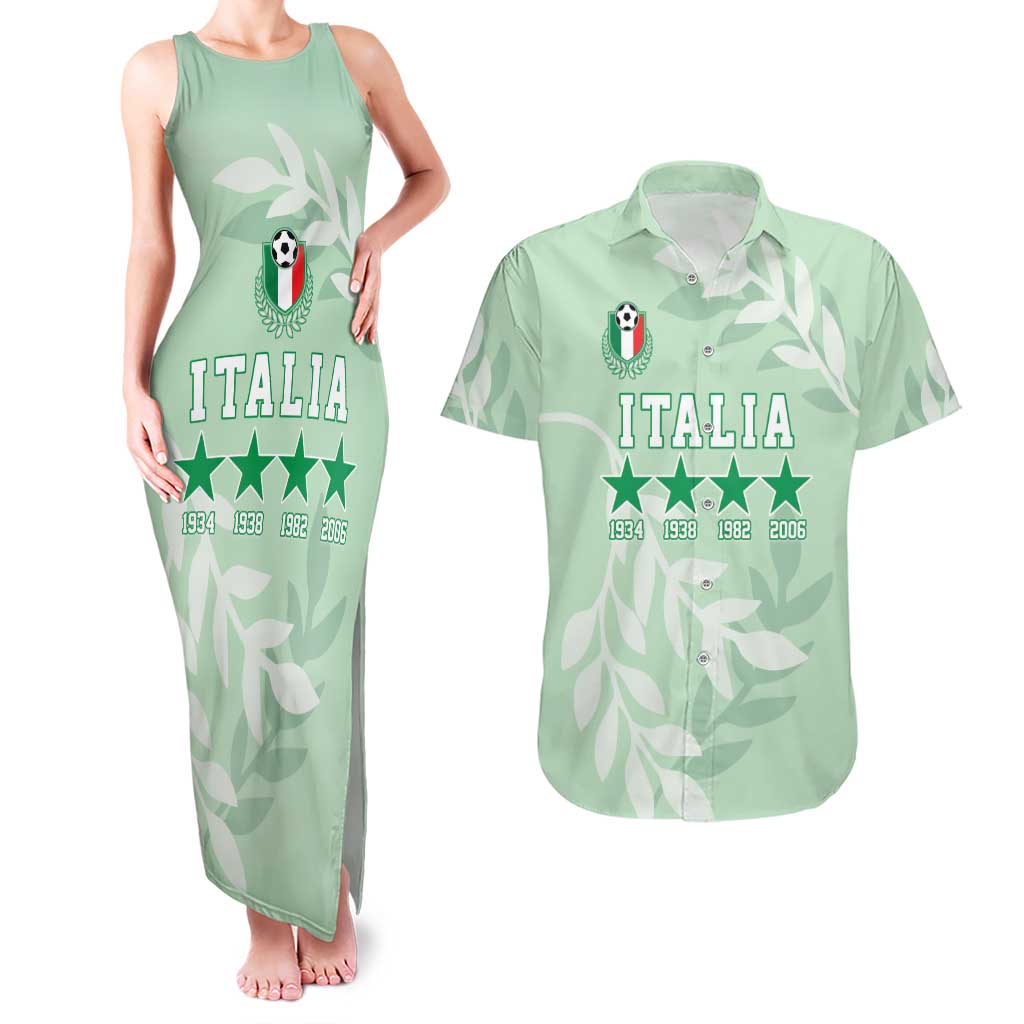 Custom Italy Football Couples Matching Tank Maxi Dress and Hawaiian Shirt Nazionale di calcio dell'Italia