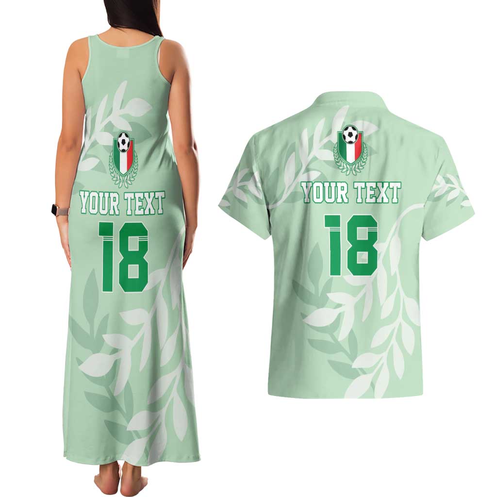 Custom Italy Football Couples Matching Tank Maxi Dress and Hawaiian Shirt Nazionale di calcio dell'Italia