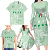 Custom Italy Football Family Matching Long Sleeve Bodycon Dress and Hawaiian Shirt Nazionale di calcio dell'Italia