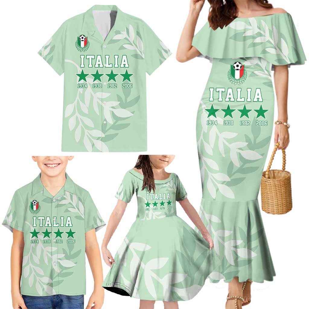 Custom Italy Football Family Matching Mermaid Dress and Hawaiian Shirt Nazionale di calcio dell'Italia