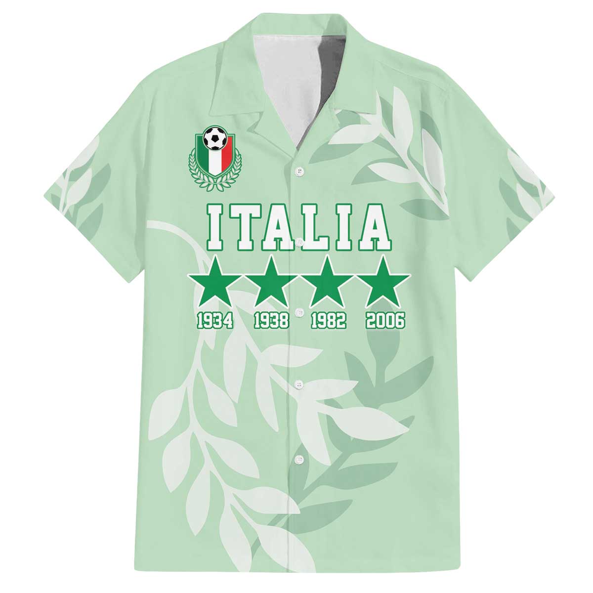 Custom Italy Football Family Matching Off The Shoulder Long Sleeve Dress and Hawaiian Shirt Nazionale di calcio dell'Italia