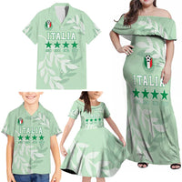 Custom Italy Football Family Matching Off Shoulder Maxi Dress and Hawaiian Shirt Nazionale di calcio dell'Italia