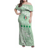 Custom Italy Football Family Matching Off Shoulder Maxi Dress and Hawaiian Shirt Nazionale di calcio dell'Italia