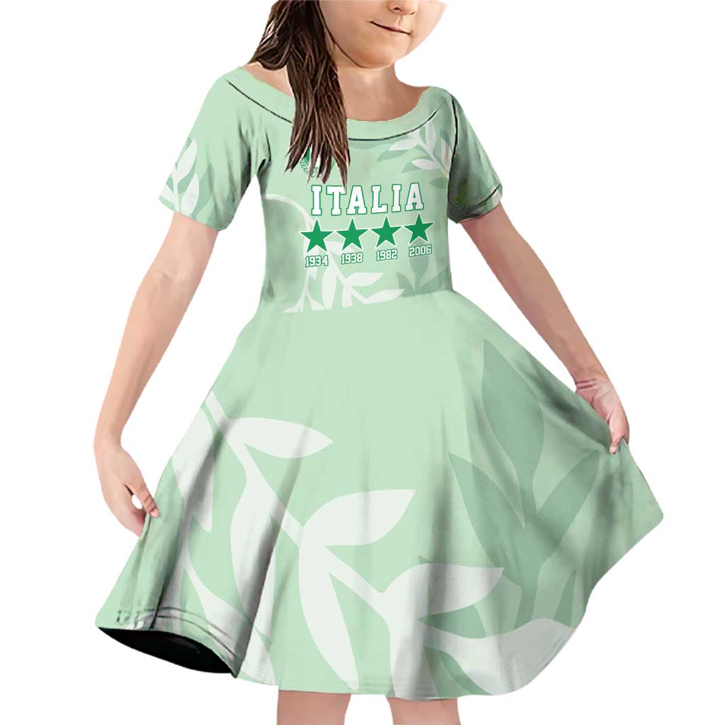 Custom Italy Football Family Matching Off Shoulder Short Dress and Hawaiian Shirt Nazionale di calcio dell'Italia