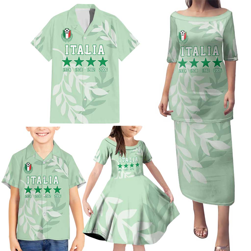 Custom Italy Football Family Matching Puletasi and Hawaiian Shirt Nazionale di calcio dell'Italia