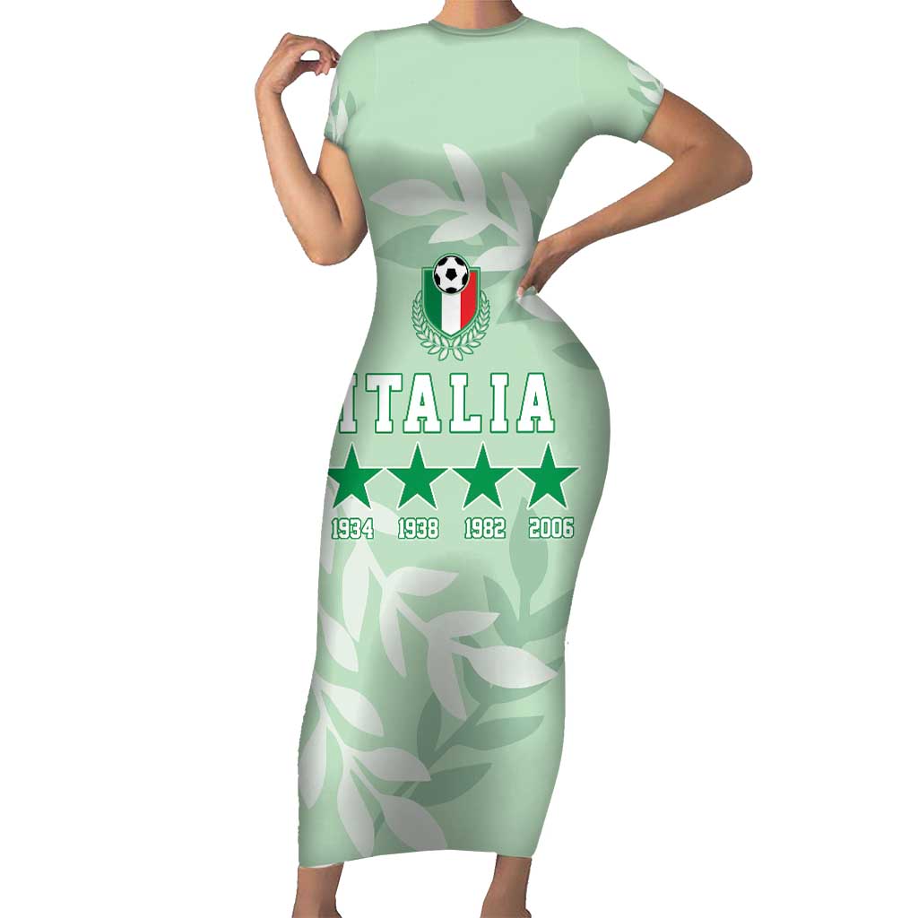 Custom Italy Football Family Matching Short Sleeve Bodycon Dress and Hawaiian Shirt Nazionale di calcio dell'Italia